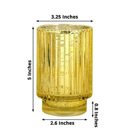 Gold  5" Speckled Mercury Glass Votive Candle Holders Wedding Party Decorations - Bulk Wholesale(From 500pcs)