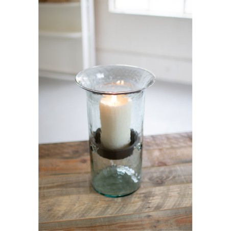 Original Glass Candle Cylinder with Rustic Insert - Medium (Bulk Wholesale)