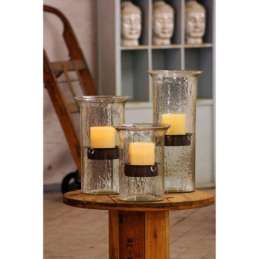 Wholesale Original Glass Candle Cylinder with Rustic Insert - Medium | Bulk Orders | Rustic Home Decor & Events